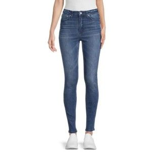 Rag & Bone Women's Size 27 Nina High Rise Skinny Ankle Jeans Blue‎ Coated Worn